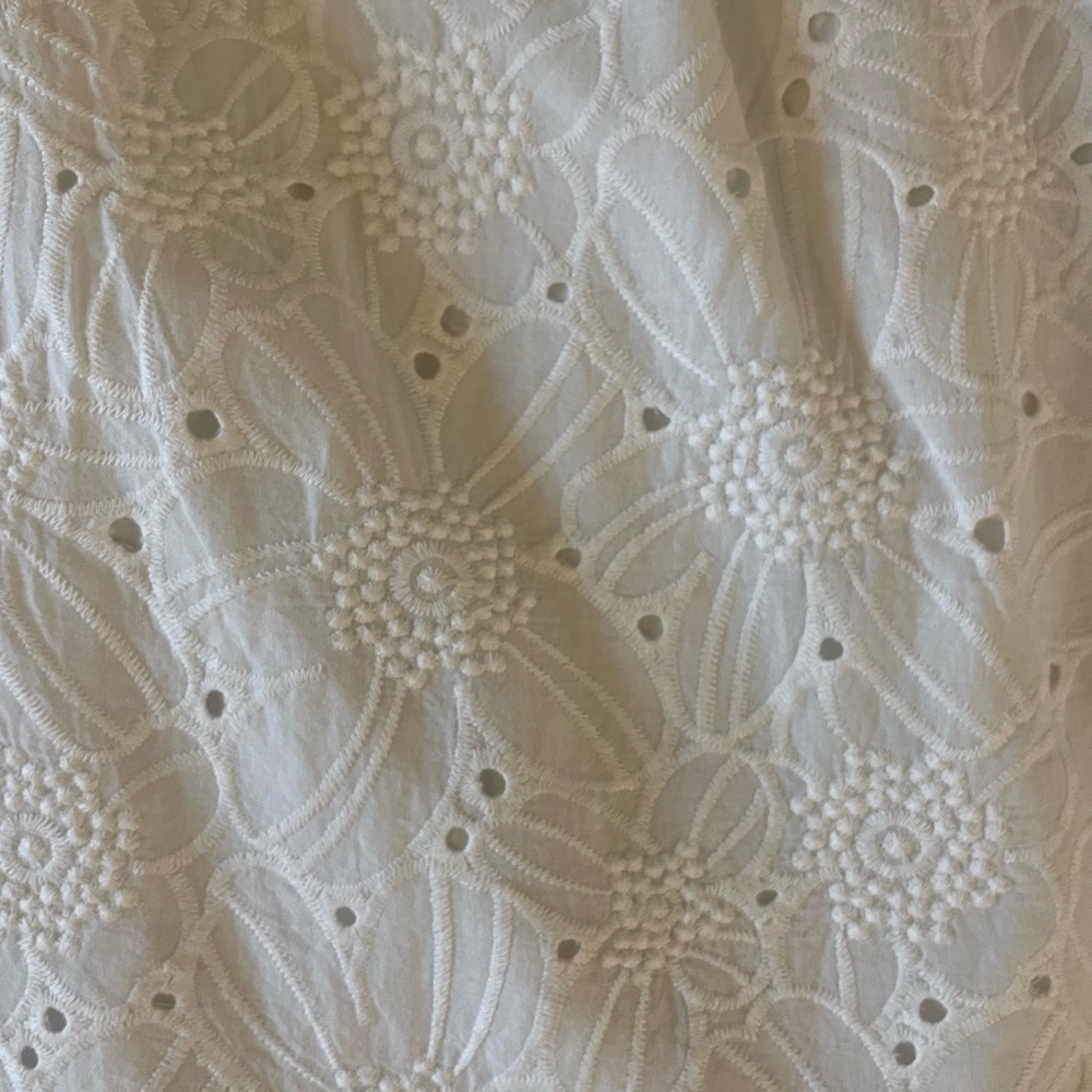 KAS New York Dulia White Floral Eyelet Lace One Shoulder Blouse, Sz S/M - Picture 4 of 14